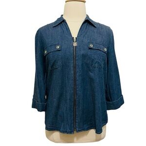 Anne Klein Denim Zip Jacket size M/L